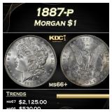 1887-p Morgan Dollar $1 ms66+ SEGS