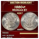 1880-p Morgan Dollar $1 ms65+ SEGS