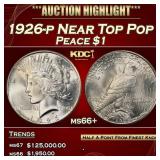 1926-p Peace Dollar Near Top Pop $1 ms66+ SEGS