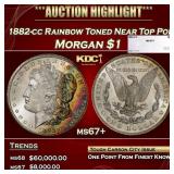 1882-cc Morgan Dollar Rainbow Toned Near Top Pop $