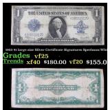1923 $1 large size Silver Certificate Grades vf+ S