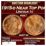1915-d Lincoln Cent Near Top Pop 1c ms67 rd SEGS