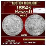 1884-s Morgan Dollar $1 au58 SEGS