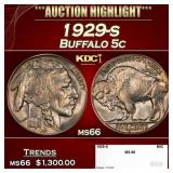 1929-s Buffalo Nickel 5c ms66 SEGS