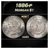 1886-p Morgan Dollar $1 Grades ms63