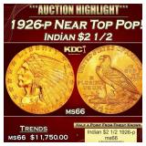 1926-p Gold Indian Quarter Eagle Near Top Pop! $2