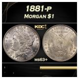 1881-p Morgan Dollar $1 Grades ms63+