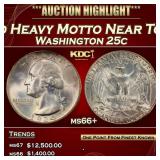 1934-d Heavy Motto Washington Quarter Near Top Pop