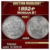 1892-p Morgan Dollar $1 ms64 SEGS