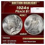 1924-s Peace Dollar $1 ms64+ SEGS