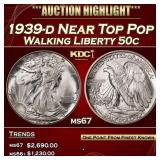1939-d Walking Liberty Half Dollar Near Top Pop 50