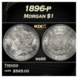 1896-p Morgan Dollar $1 Grades ms66