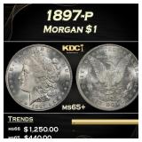 1897-p Morgan Dollar $1 Grades ms65+