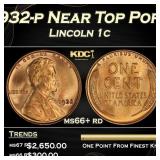 1932-p Lincoln Cent Near Top Pop! 1c ms66+ rd SEGS