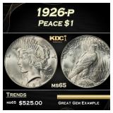 1926-p Peace Dollar $1 Grades ms65