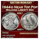1944-d Walking Liberty Half Dollar Near Top Pop 50