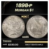1898-p Morgan Dollar $1 Grades ms65