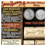 20 SEARS Morgan/Peace Circ Dollar $1 Roll 1886/192
