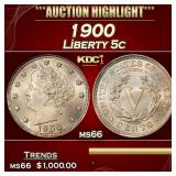 1900 Liberty Nickel 5c ms66 SEGS