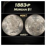 1883-p Morgan Dollar $1 Grades ms62+