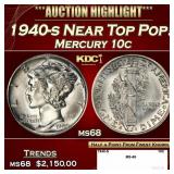 1940-s Mercury Dime Near Top Pop! 10c ms68 SEGS