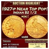 1927-p Gold Indian Quarter Eagle Near Top Pop! $2