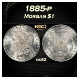 1885-p Morgan Dollar $1 Grades ms62