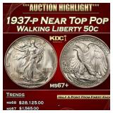 1937-p Walking Liberty Half Dollar Near Top Pop 50