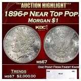 1896-p Morgan Dollar Near Top Pop! $1 ms67 SEGS
