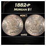 1882-p Morgan Dollar $1 Grades ms62