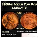 1938-d Lincoln Cent Near Top Pop 1c ms67 rd SEGS