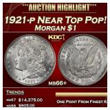 1921-p Morgan Dollar Near Top Pop! $1 ms66+ SEGS