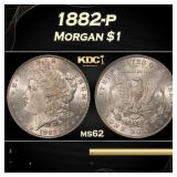 1882-p Morgan Dollar $1 Grades ms62