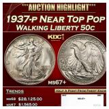 1937-p Walking Liberty Half Dollar Near Top Pop 50