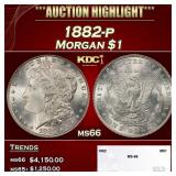 1882-p Morgan Dollar $1 ms66 SEGS