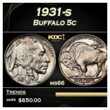 1931-s Buffalo Nickel 5c Grades ms66