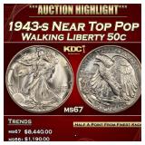 1943-s Walking Liberty Half Dollar Near Top Pop 50