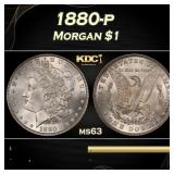1880-p Morgan Dollar $1 Grades ms63