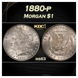 1880-p Morgan Dollar $1 Grades ms63