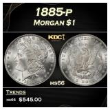1885-p Morgan Dollar $1 Grades ms66