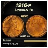 1916-p Lincoln Cent 1c Grades ms66 rd