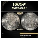 1885-p Morgan Dollar $1 Grades ms64+