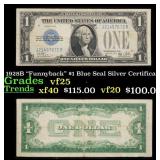 1928B $1 Blue Seal Silver Certificate 'Funnyback'