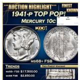 1941-p Mercury Dime TOP POP! 10c ms68+ FSB SEGS