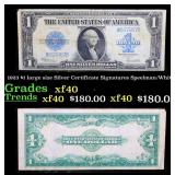 1923 $1 large size Silver Certificate Grades xf Si
