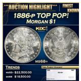 1886-p Morgan Dollar TOP POP! $1 ms68+ SEGS