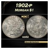 1902-p Morgan Dollar $1 Grades ms62
