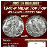 1941-p Walking Liberty Half Dollar Near Top Pop 50
