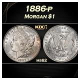 1886-p Morgan Dollar $1 Grades ms62