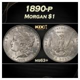 1890-p Morgan Dollar $1 Grades ms63+